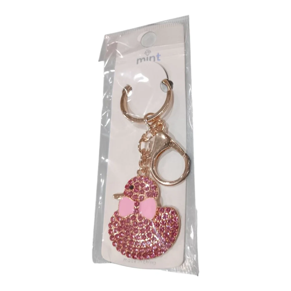 Duck your Favorite Easter Bunny! Cute Pink Ducky Keychain Purse Backpack Charm!